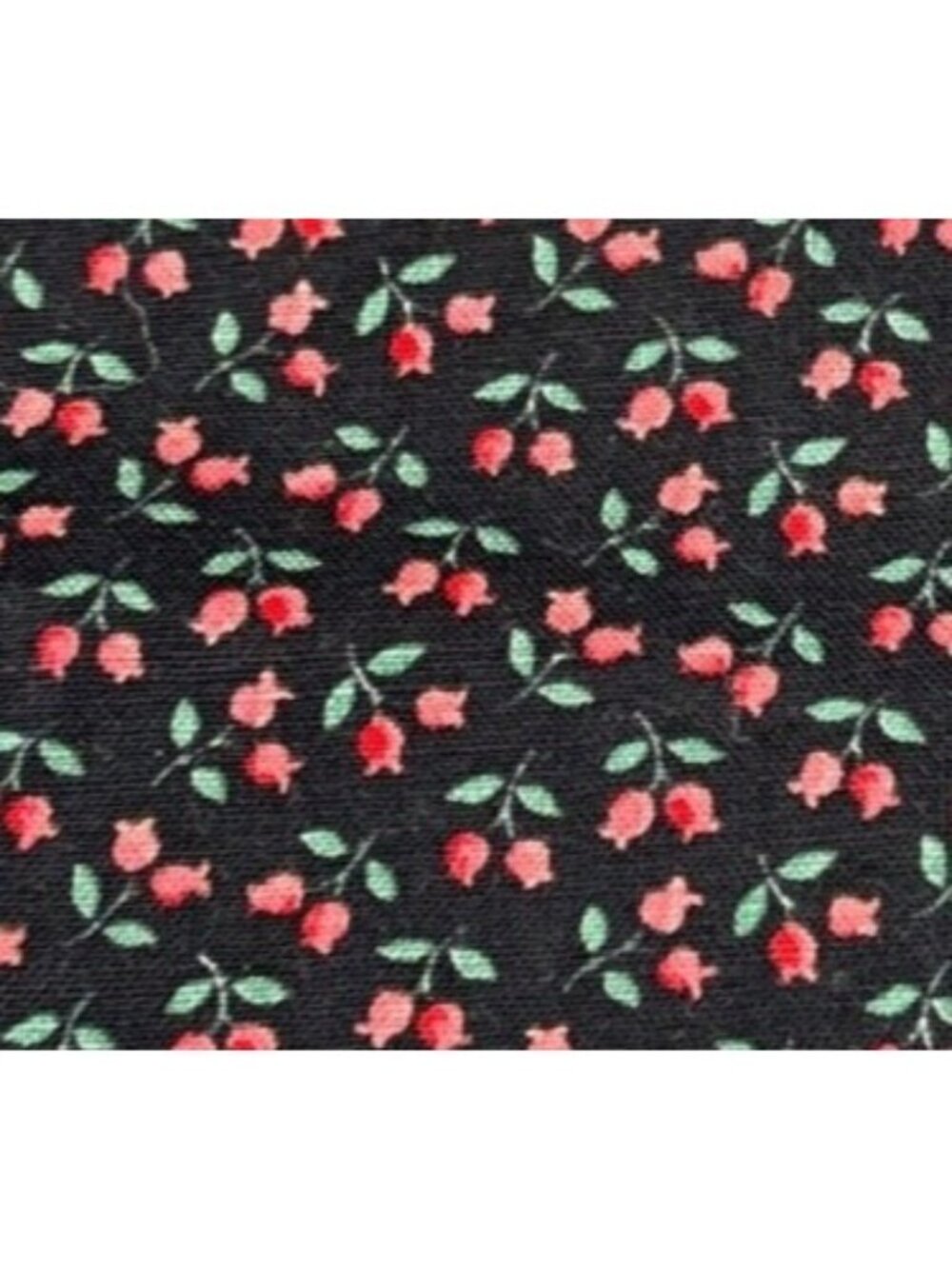19"x20" Cotton Fabric Black Floral Print Sewing Quilting Craft DIY
